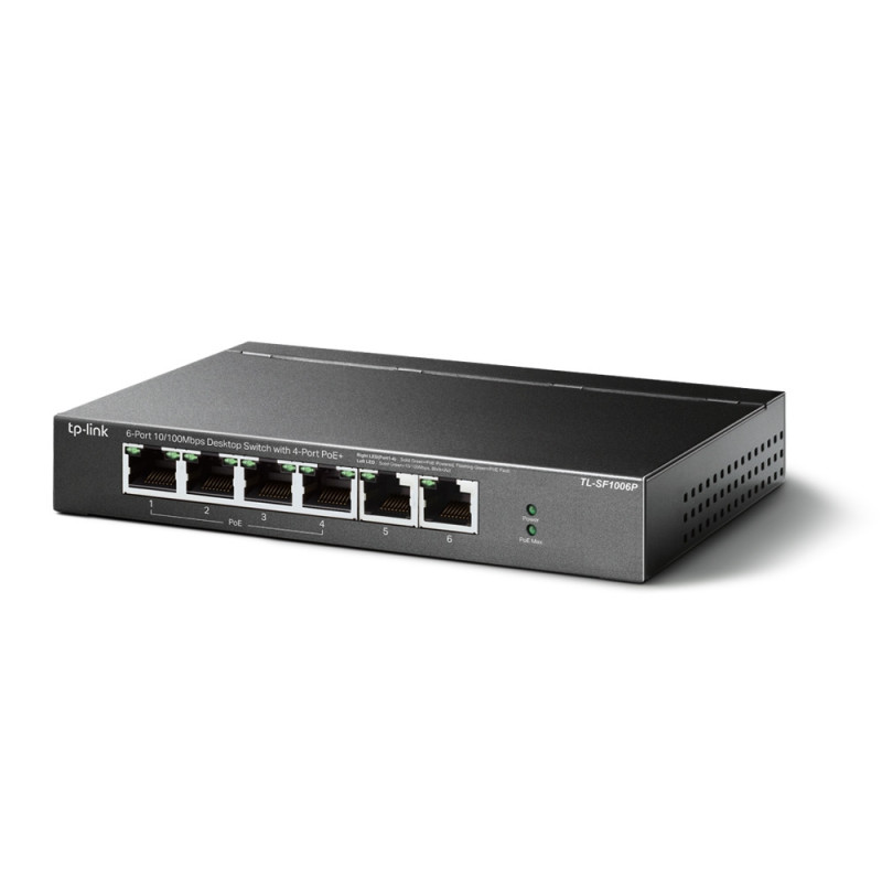 SWITCH TL SF1006P TP LINK 6 PUERTOS 10,100MBPS CON 4 PUERTOS POE TP-LINK