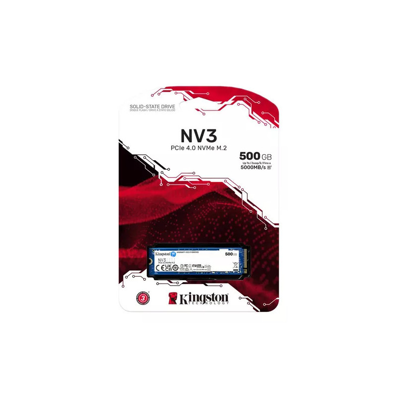 SSD KINGSTON NV3, 500GB, M.2, 2280, NVMe PCIe 4.0 x4