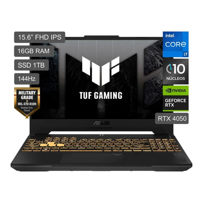 LAPTOP ASUS TUF GAMING FX507VU-LP180 GeForce RTX™ 4050 I7-13620H/ 16GB/ SSD1TB/ V6GB/ FREE/ 15.6