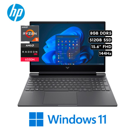 LAPTOP HP VICTUS 15-FB2063DX AMD RYZEN 5 7535HS / 8GB RAM / 512GB SSD / 15.6” FHD  / AMD RADEON RX 6550M 4GB / WINDOWS 11