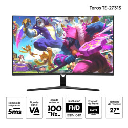 MONITOR TEROS TE-2731S FHD CURVO 100HZ/ 5MS/ CURVO/ 27"