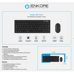 KIT TACLADO Y MOUSE WIFI EXCEL ENT 701.2 ENKORE