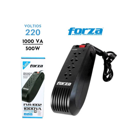 ESTABILIZADOR FORZA FVR-1002, 1000VA/500W, 4 SALIDAS