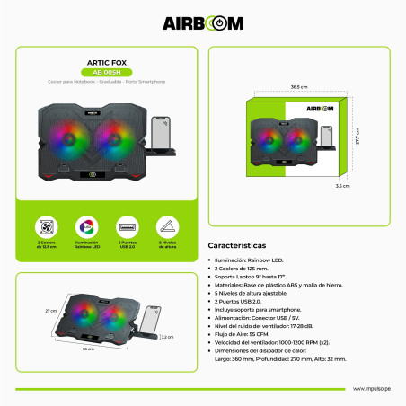COOLER MICRONICS ARTIC FOX AB 005H RAINBOEW 2FN 12.5CM