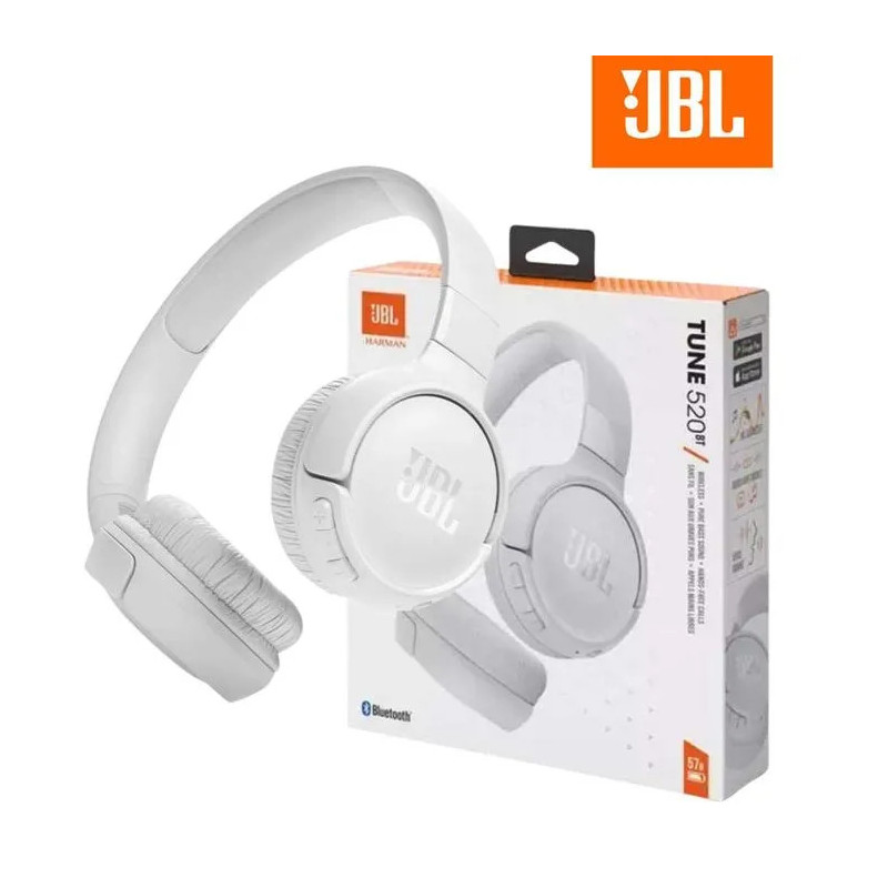AUDIFONOS JBL ON-EAR TUNE 520 BLUETOOTH BLANCO