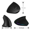 MOUSE VERTICAL INALAMBRICO ERGONÓMICO CYBERTEL CYB M503 RX RECARGABLE CON LUZ LED