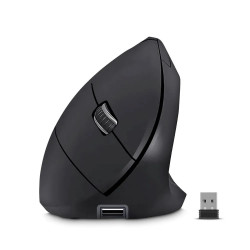 MOUSE VERTICAL INALAMBRICO ERGONÓMICO CYBERTEL CYB M503 RX RECARGABLE CON LUZ LED