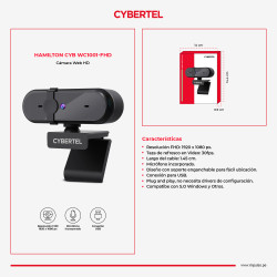 CAMARA WEB LENTE 2P2G CYBERTEL HAMILTON CYB WC1001-FHD 1080P