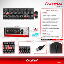 KIT HAMILTON CYB T109 TECLADO + MOUSE USB CYBERTEL