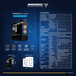 GABINETE GAMER MICRONICS CORSARIO MIC FC1006 – 6FAN – ARGB – S/FUENTE