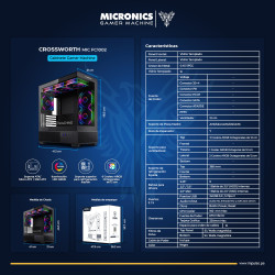 CASE MICRONICS CROSSWORTH MIC FC1002 ARGB SIN FUENTE VIDRIO TEMPLADO MID TOWER
