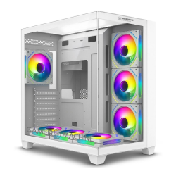 CASE GAMER MEGATRON WHITE MIC GFC1003W.7 GABINETE 7FAN ARGB (D:42cm W:28cm H:41cm) MICRONICS – 7 COOLER