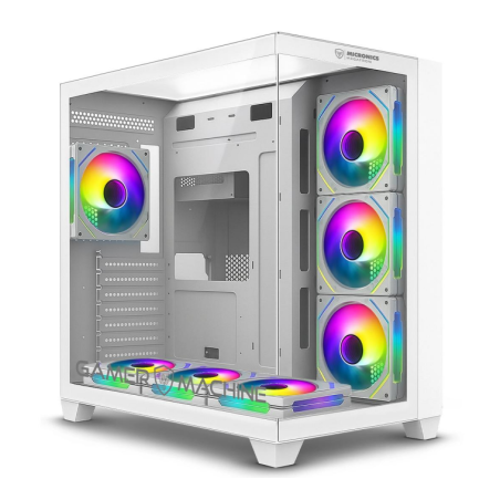 CASE GAMER MEGATRON WHITE MIC GFC1003W.7 GABINETE 7FAN ARGB (D:42cm W:28cm H:41cm) MICRONICS – 7 COOLER