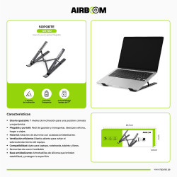 SOPORTE PLEGABLE AIRBOOM AB 100 FORMATO DE 14" A 15.6"