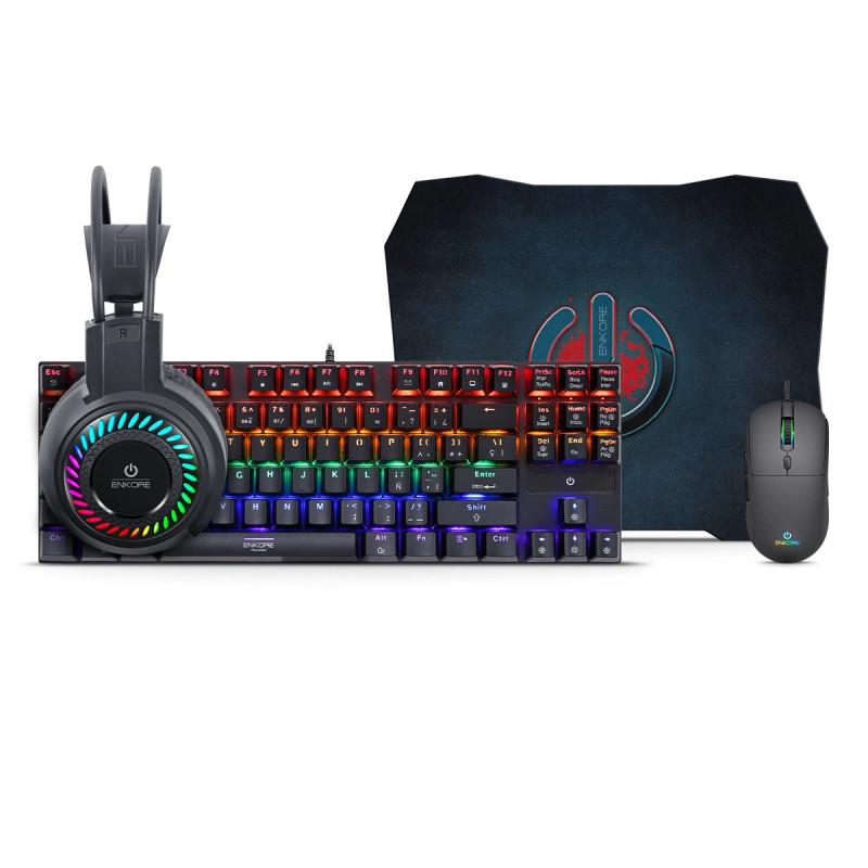 KIT GAMER FALCON ENT G2000-4 TECLADO + MOUSE + AUDIFONO + MOUSEPAD