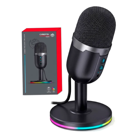 MICROFONO CYBERTEL STRIKER CBX X801R MUTE USB RGB BLACK