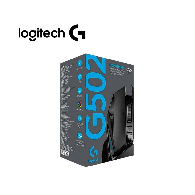 MOUSE LOGITECH G502 LIGHTSPEED WIRELESS BLACK (910-005565)
