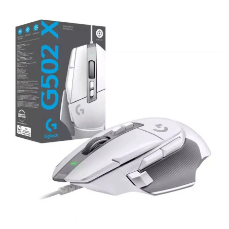 MOUSE LOGITECH G502 X HERO 25K DPI WHITE (910-006144)