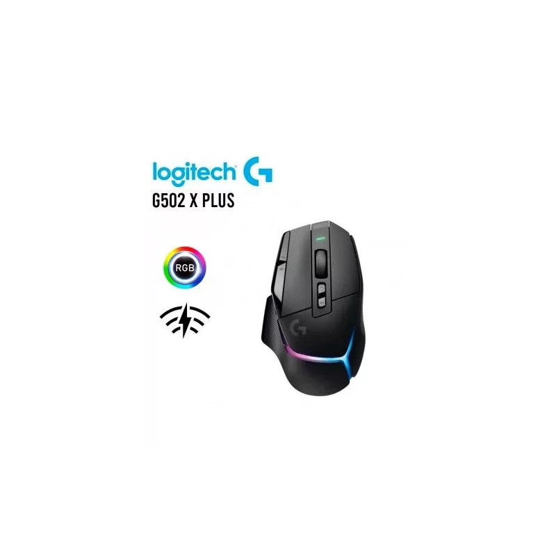 MOUSE LOGITECH G502 X PLUS LIGHTSPEED WIRELESS 25K DPI LIGHTSYNC RGB BLACK (910-00616