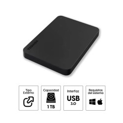 DISCO DURO EXTERNO TOSHIBA CANVIO BASIC 1TB, USB 3.0