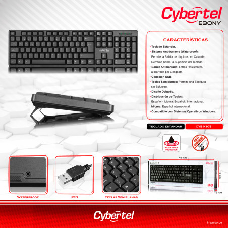 TECLADO CYBERTEL EBONY - CYB K105