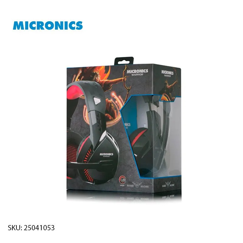 AUDIFONO GAMER LED CON MICROFONO WARRIOR MIC HG803 MICRONICS