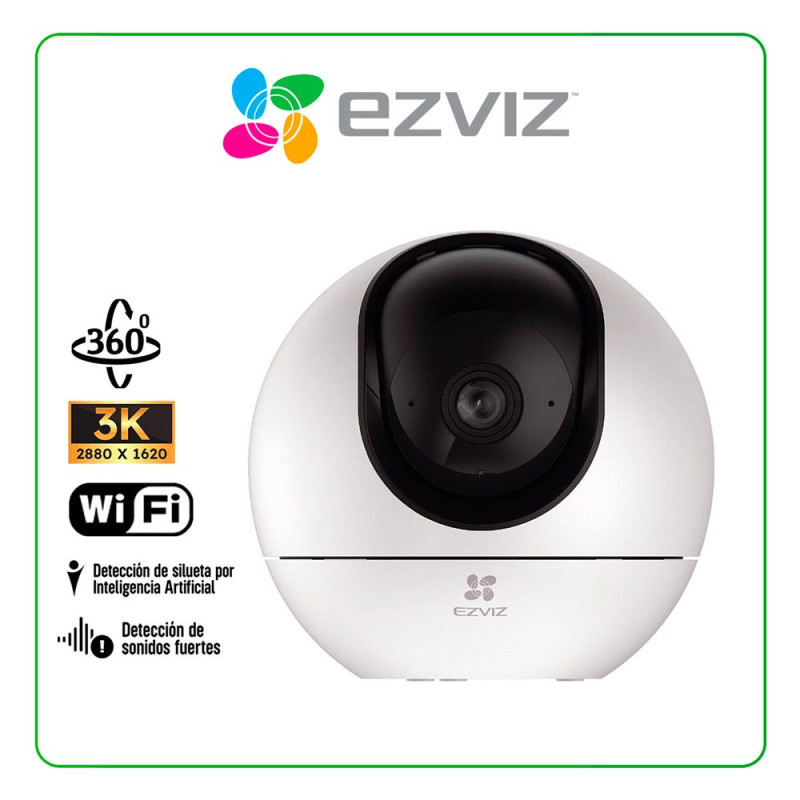 CÁMARA INTELIGENTE EZVIZ H6 WIFI / 3K / 5MP / VISIÓN PANORÁMICA 360° / TIPO C / DUAL BAND 2.4GHz (1900201)