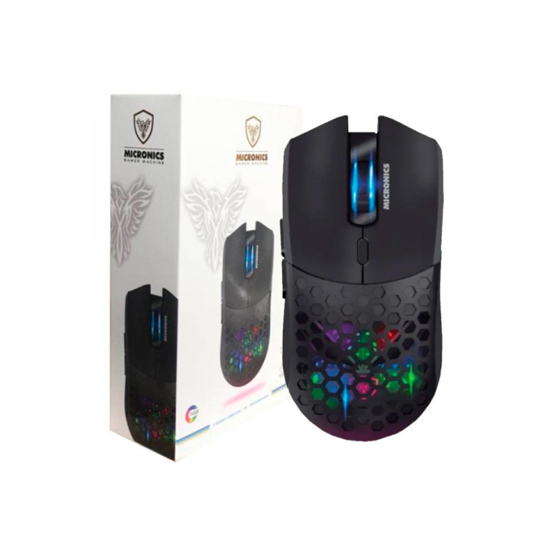 MOUSE GAMER WIFI RECARGABLE RGB 7B 4800DPI MICRONICS