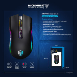 MOUSE GAMER USB RGB DPI 4800 8B MICRONICS KRIPTON GM801-3m