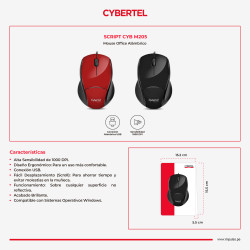 MOUSE USB UV CYBERTEL  DVINCI BLACK CYB M201
