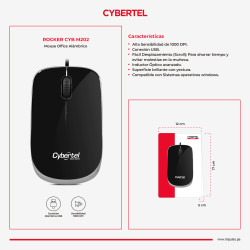 MOUSE USB UV ROCKER MINI BLK/SLV CYB M202+ CYBERTEL