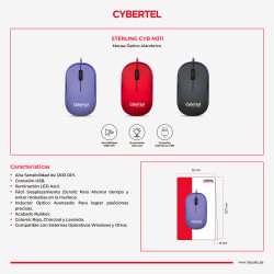 MOUSE ALAMBRICO CYBERTEL STERLING CYB M311 CONEXIÓN USB.