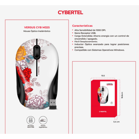 MOUSE CYBERTEL VERSUS ( CYB M325 ) | WIFI | USB