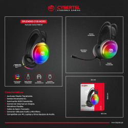 AUDIFONO  GAMER USB RGB C/MICRO CYBERTEL SPLENDID CYB HG513