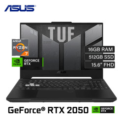 Laptop ASUS TUF Gaming FA507RF-HN018 Ryzen 7 6800HS / Ram 8GB /Disco 512GB SSD /Video Nvidia RTX 2050 4GB/ 15.6" FHD/ FreeDos