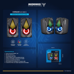 PARLANTE MICRONICS CORSAIR MIC S309-9 2.0 RGB LED