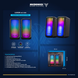PARLANTE MICRONICS LUXOR ( MIC S305 ) 2.0 USB | RGB 2.5 |