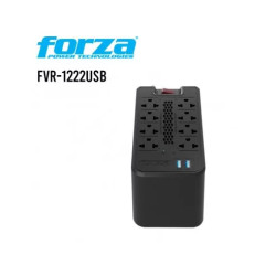 ESTABILIZADOR FORZA FVR-1222 USB 1200VA/600W 8 TOMAS BLACK