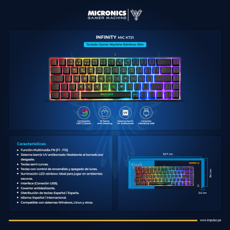 TECLADO GAMER USB INFINITY MICRONICS MIC K721