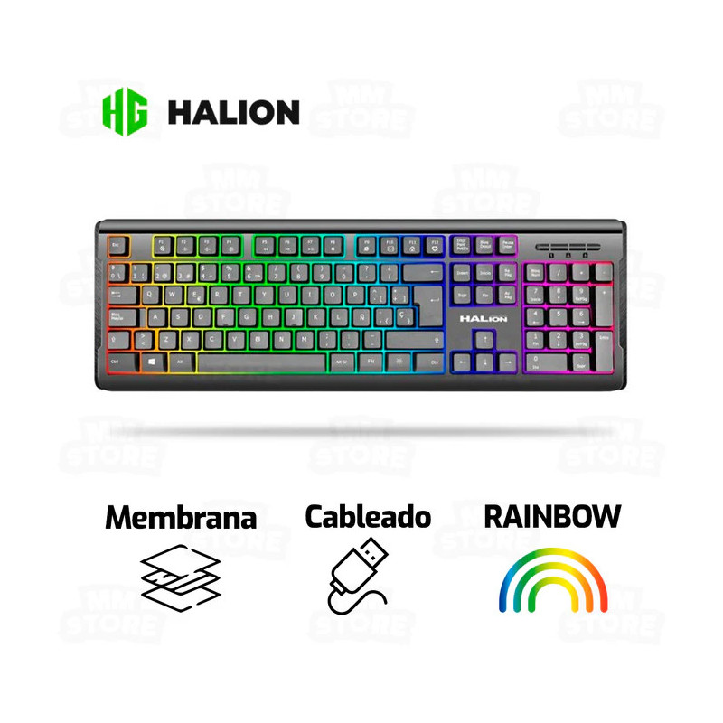 TECLADO HALION HA-K640 | MEMBRANA | RAINBOW