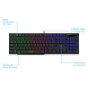 TECLADO GAMER ENKORE BRAIN ENK-603, LED RAINBOW,TIPO  MECÁNICO