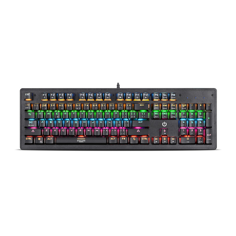 TECLADO MECANICO ENKORE KINGDOM ENK 1001, MECANICO GAMER, LED RAINBOW,